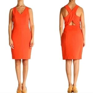 banana republic factory Orange Cross
Back Midi Dress women 8 event wedding boho